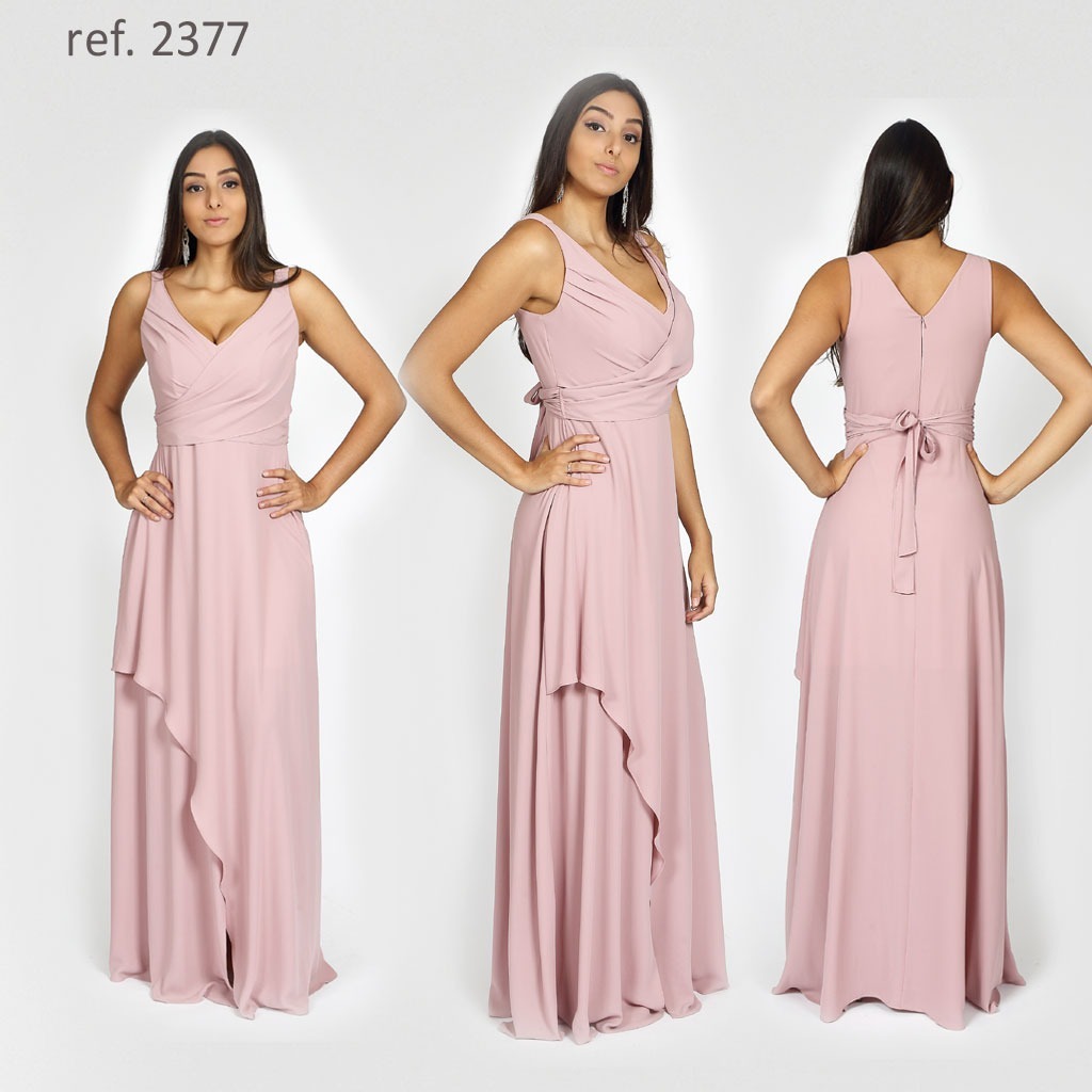 imagem de Vestido de festa - Longo - cor Rosa - tamanho G- Peça